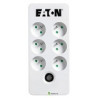 PB6UF - Boîtier de protection Eaton 6 prises FR 10 A, entrée Schuko, sorties 6 prises françaises, 2 ports de charge USB